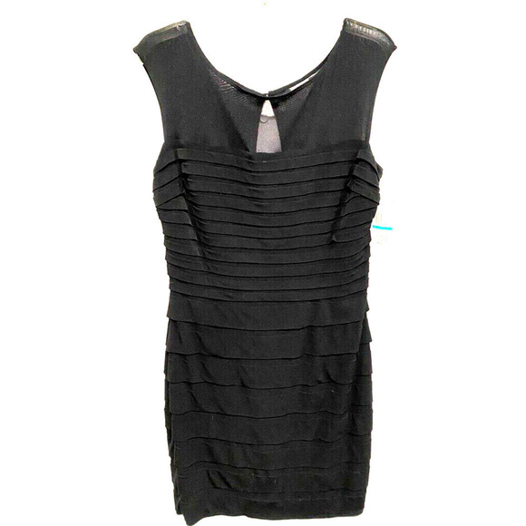 Sangria - Black Bodycon zip mesh top special occasion dress women's size 16